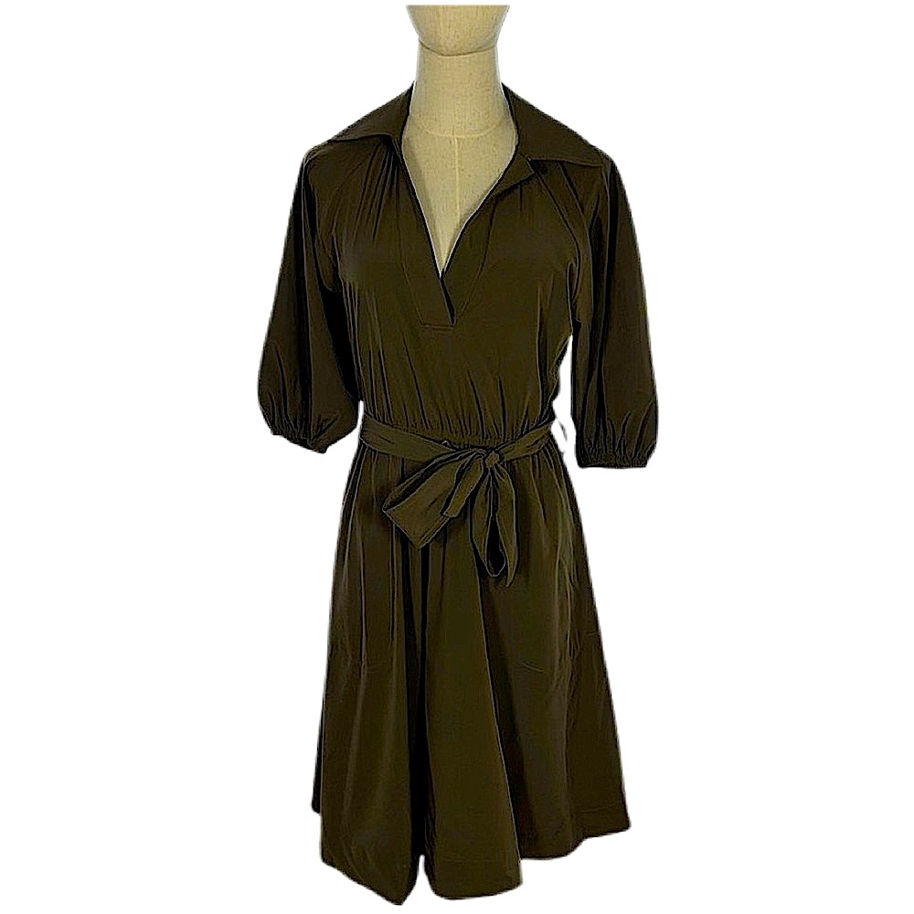 NWT Calvin Klein Olive Green A-line Shirtdress, Size 2 - Picture 3 of 14